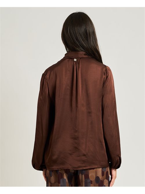 Blusa donna Manila Grace in raso con fiocco MANILA GRACE | C037VUMA646